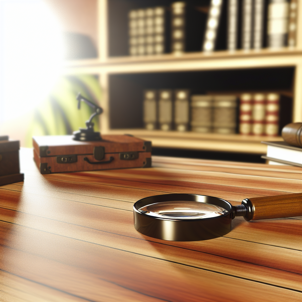 Photo réaliste d'une loupe grossissante de qualité, illustrant les avantages d'un bon investissement pour des détails précis et une observation améliorée.