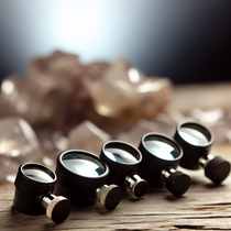 Photo réaliste mettant en avant différentes loupes de bijoutier recommandées en 2023, avec des textures authentiques et un éclairage doux.