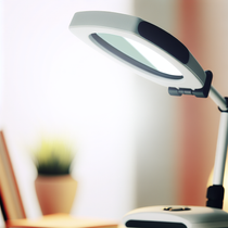 Lampe loupe recommandée 2023, illustration réaliste montrant des modÚles de lampe loupe dans un cadre naturel et professionnel.