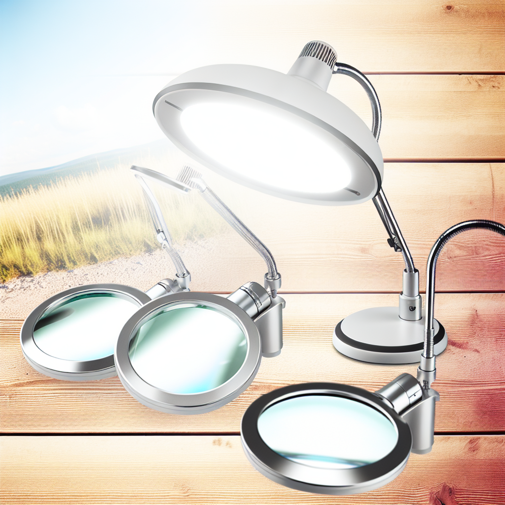Photo réaliste de lampe loupe, mettant en avant ses détails et textures, idéale pour un article sur les meilleures lampes loupes de l'année.