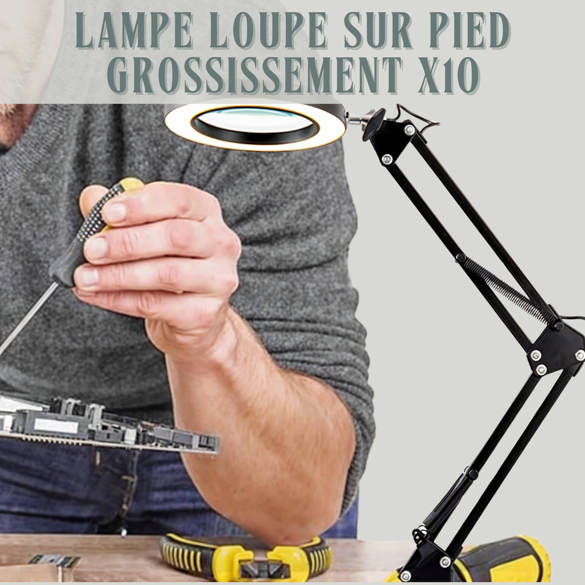 Loupe grossissement x10 sur pied best sale