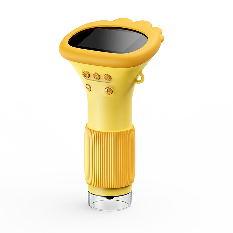 Charmofun Microscope Enfant, Microscope Enfant Portable avec Carte Mémoire 64Go, Microscopes Numérique Écran LCD 4 Pouces et Grossissement 1600X, Prise de Photos et Vidéos, Fonction Portable et Fixe