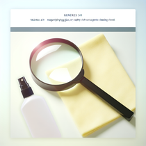 Image d'une loupe eclairante bien entretenue, mettant en avant des conseils pratiques pour son soin, dans un cadre naturel et lumineux.