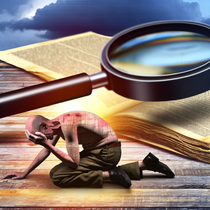 Image réaliste illustrant l'utilisation de loupes DMLA pour malvoyants, mettant en avant des textures naturelles et un éclairage doux.