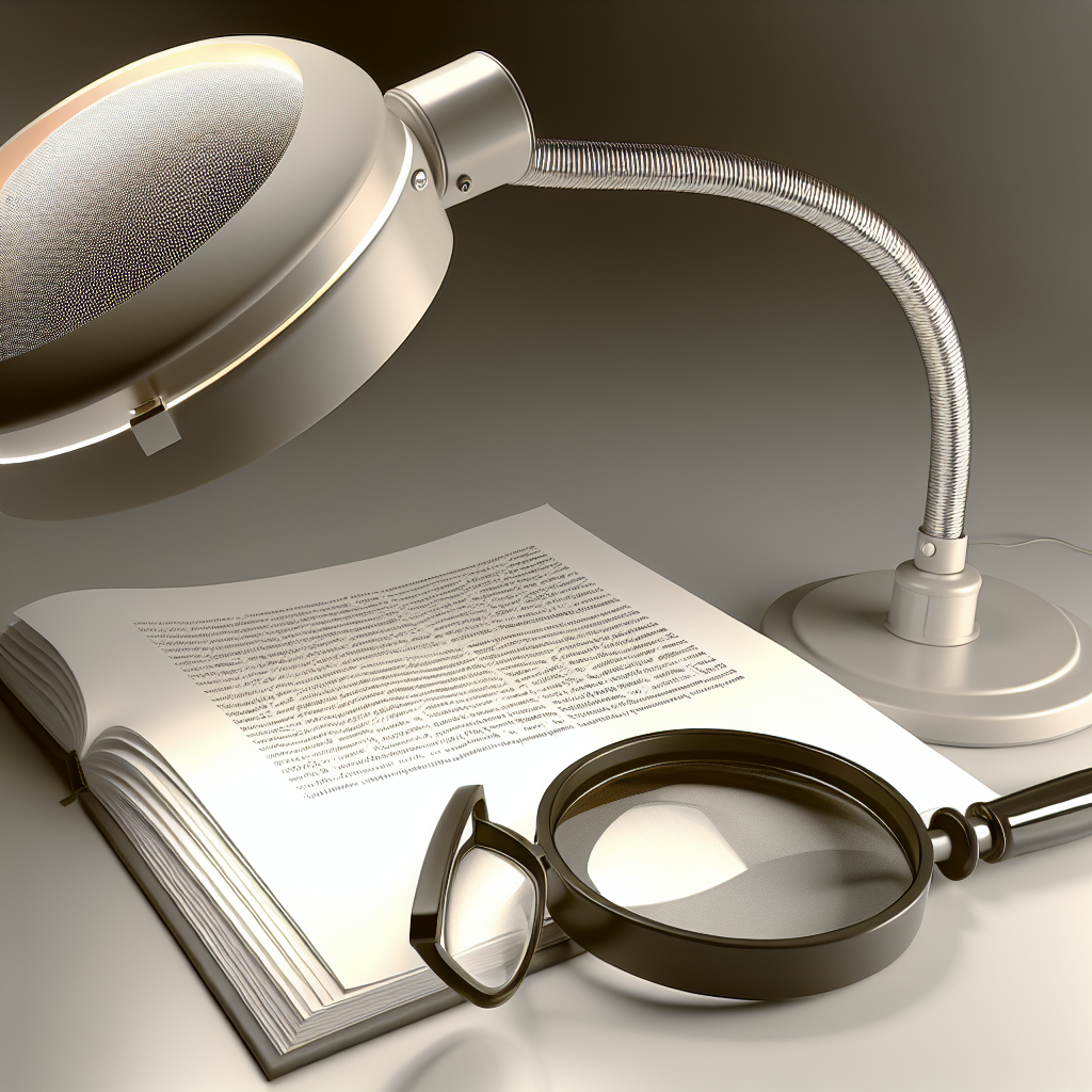 Lampe loupe et lunettes loupe comparées dans un environnement naturel, illustrant leurs différences d'usage et de fonctionnalité.