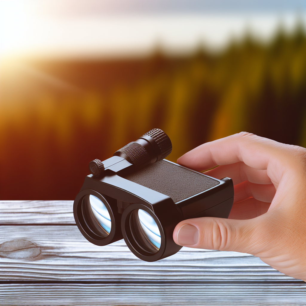 Image réaliste d'une loupe binoculaire, illustrant son utilisation, son fonctionnement et son public cible, avec une belle mise en scène naturelle.
