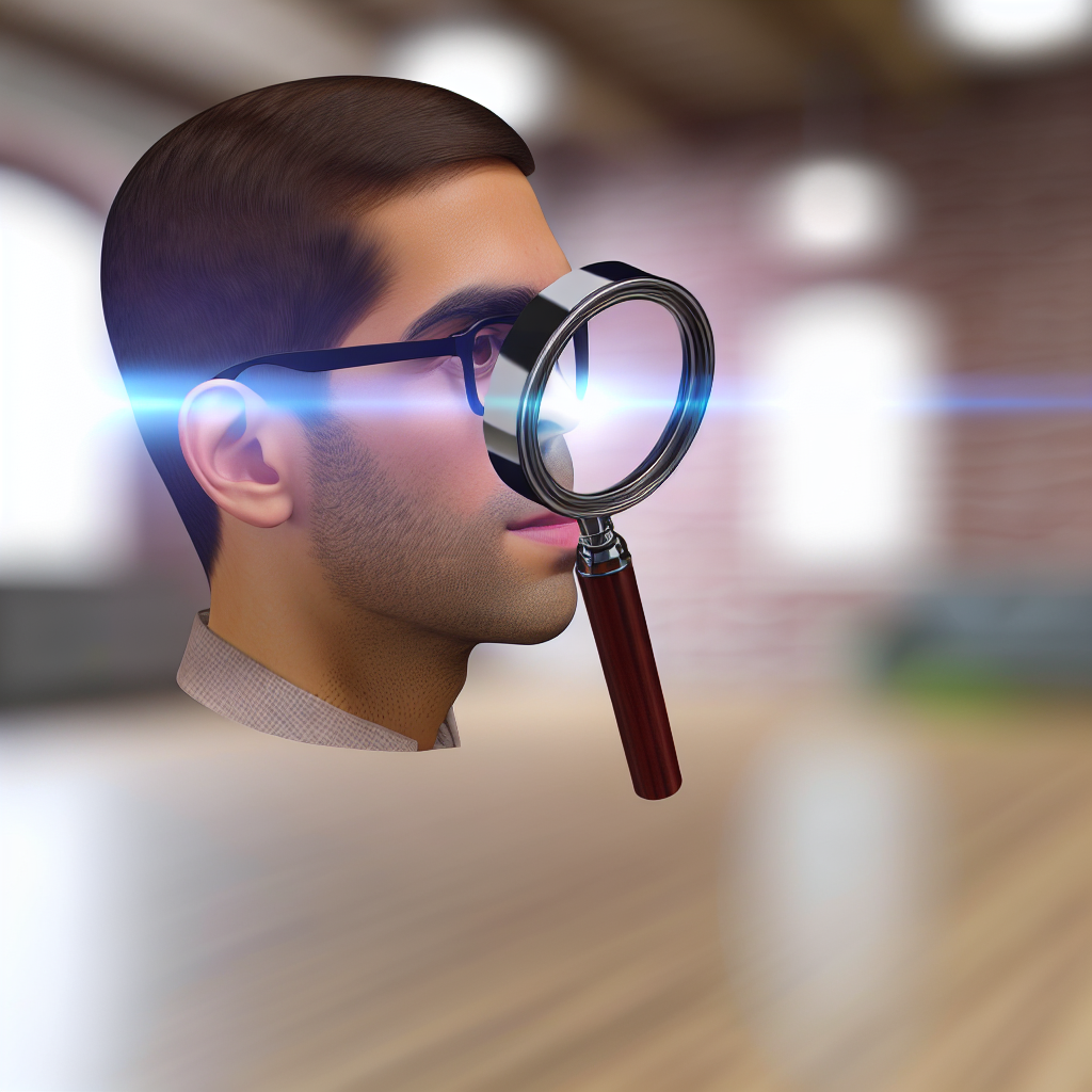 Image réaliste illustrant les erreurs à éviter lors de l'achat d'une loupe frontale, avec éclairage doux et textures authentiques.