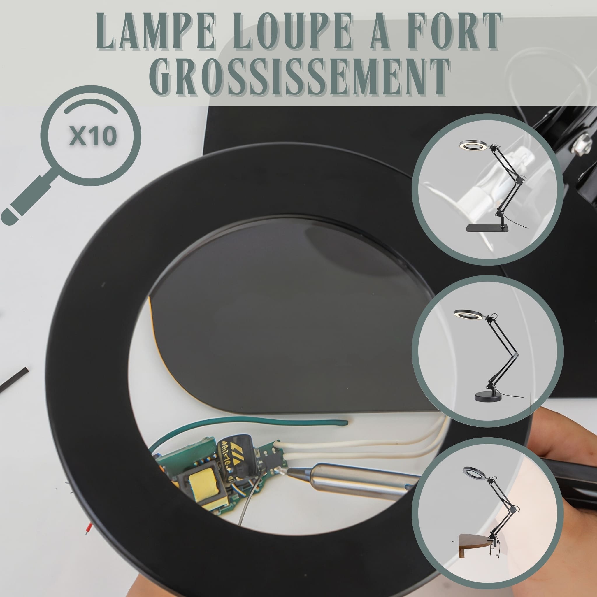 Lampe loupe a fort grossissement Vision claire et details precis