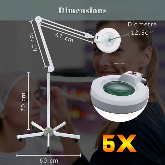 Dimensions de la lampe sur pied pour esthétique