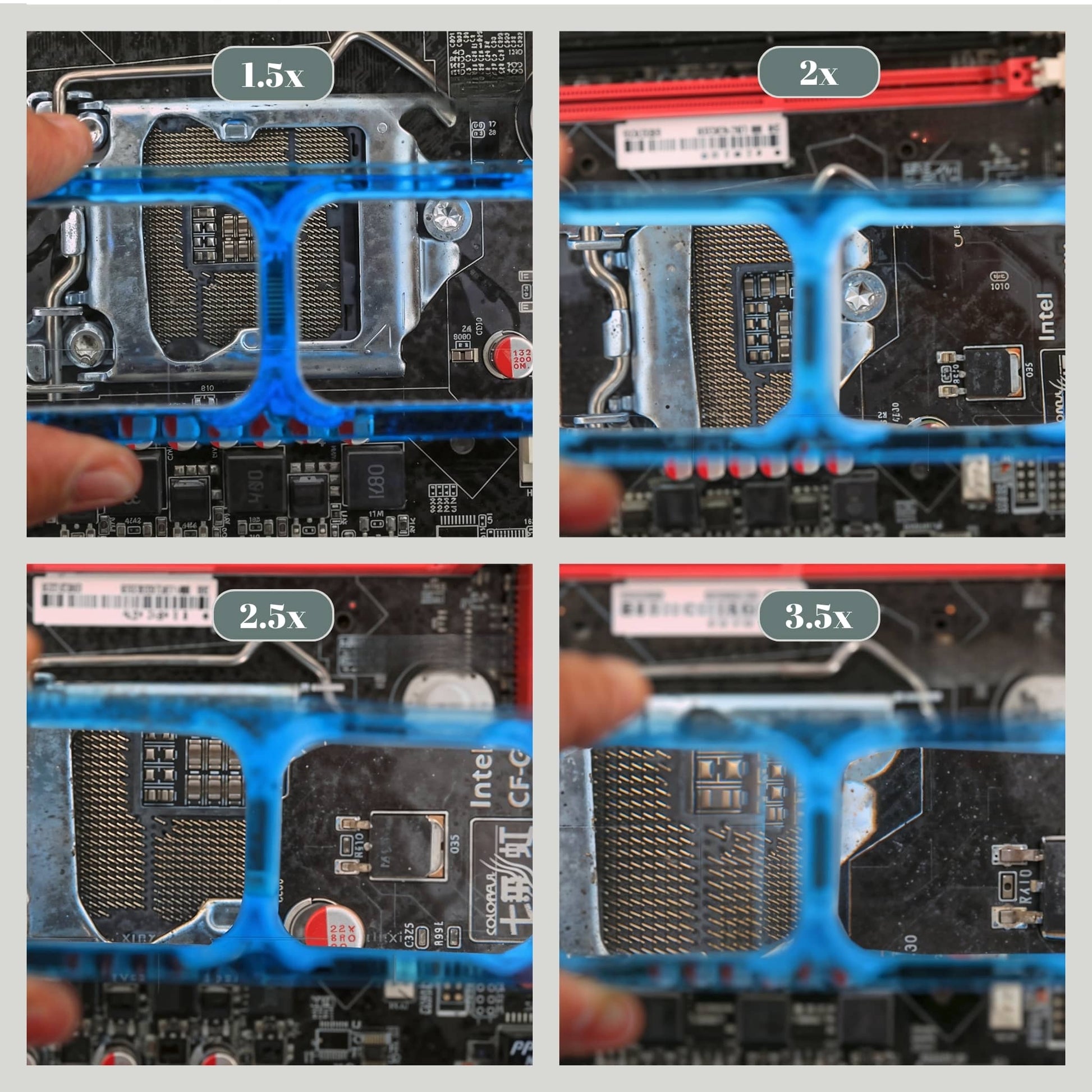 Différents grossissements avec une Loupe binoculaire serre-tête