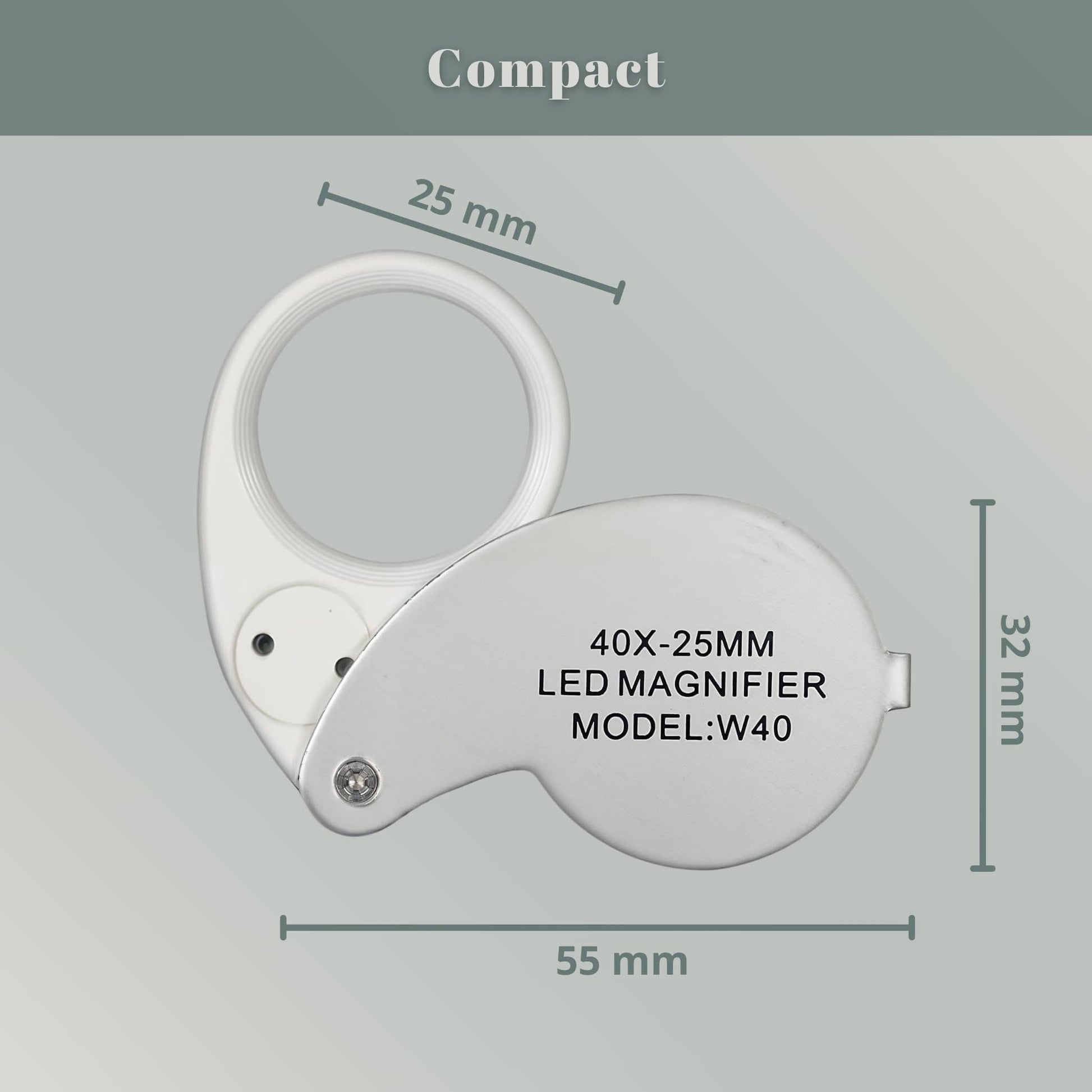 Dimensions de la Loupe d'horloger pliable x40