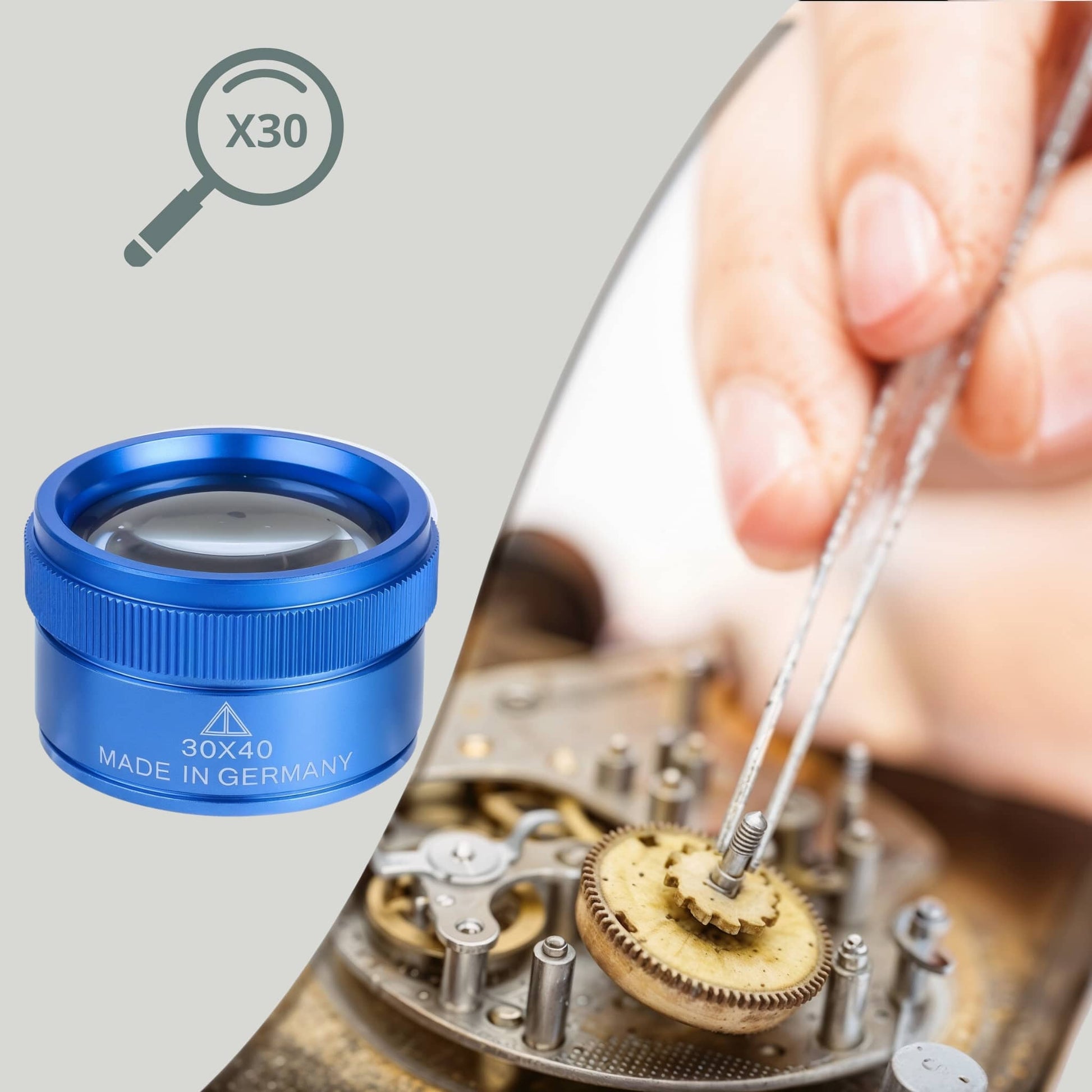 Loupe de bijoutier x30 bleu