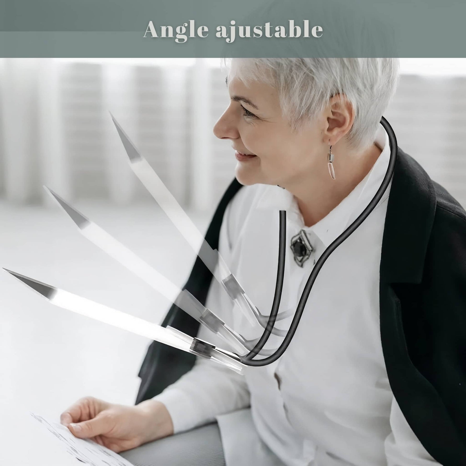 Angle ajustable sur Loupe de lecture main libre