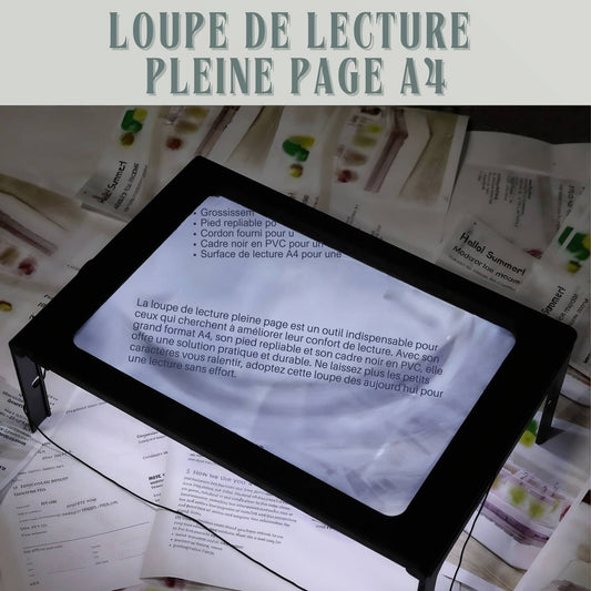 Loupe de lecture pleine page A4 