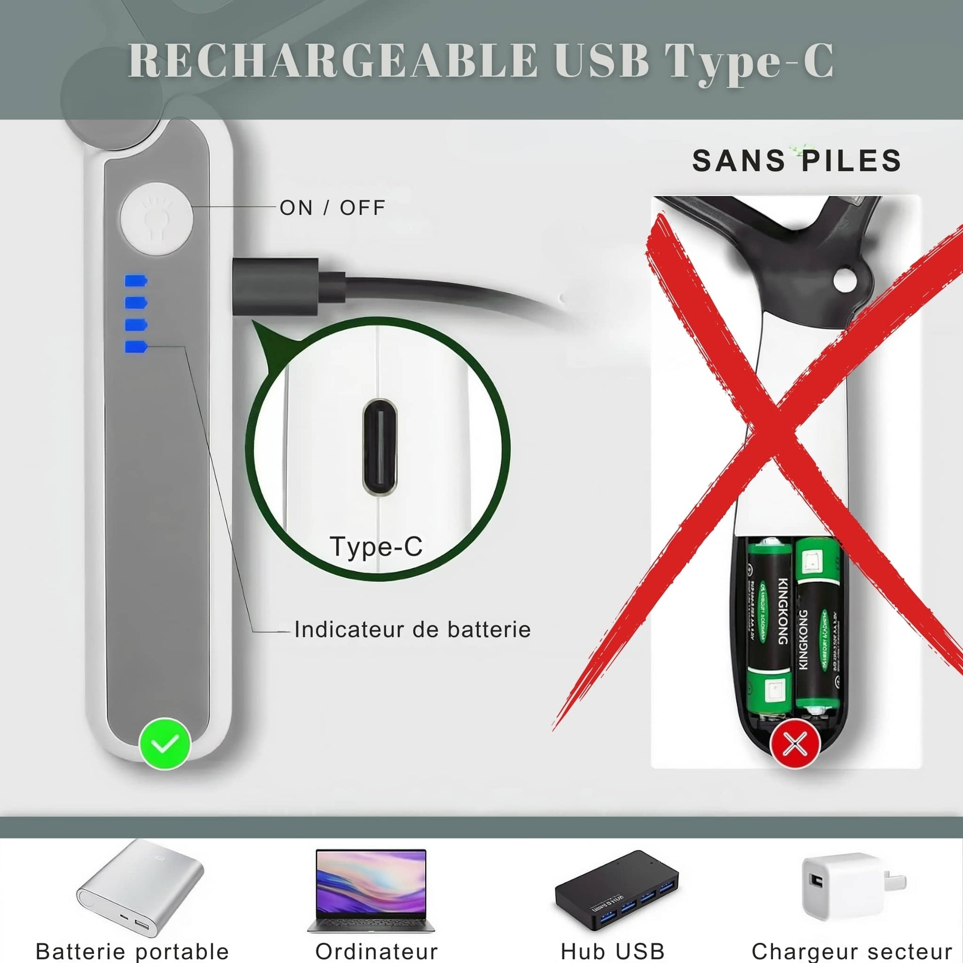 Recharge rapide sur Loupe de lecture pliante