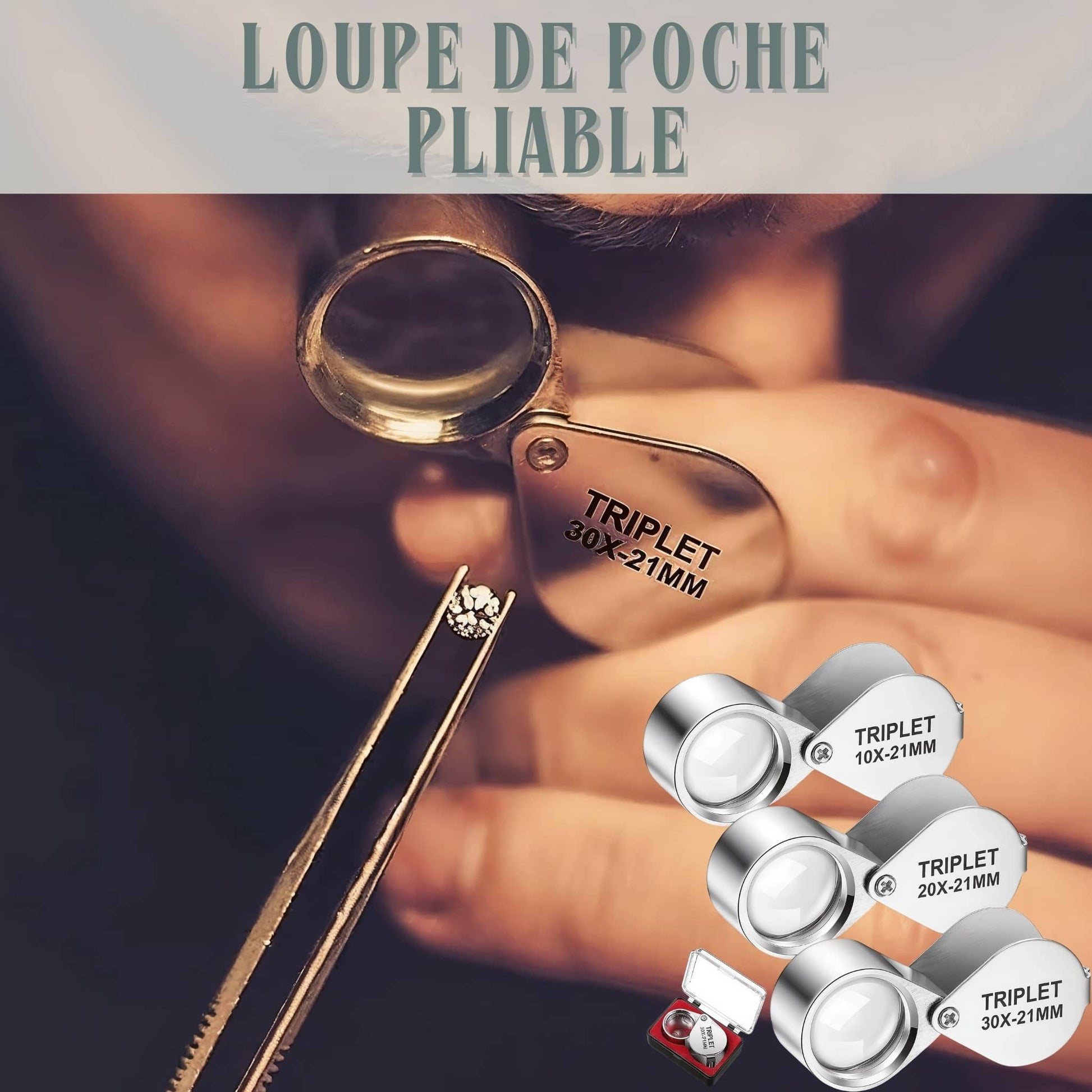 Loupe de poche pliable 